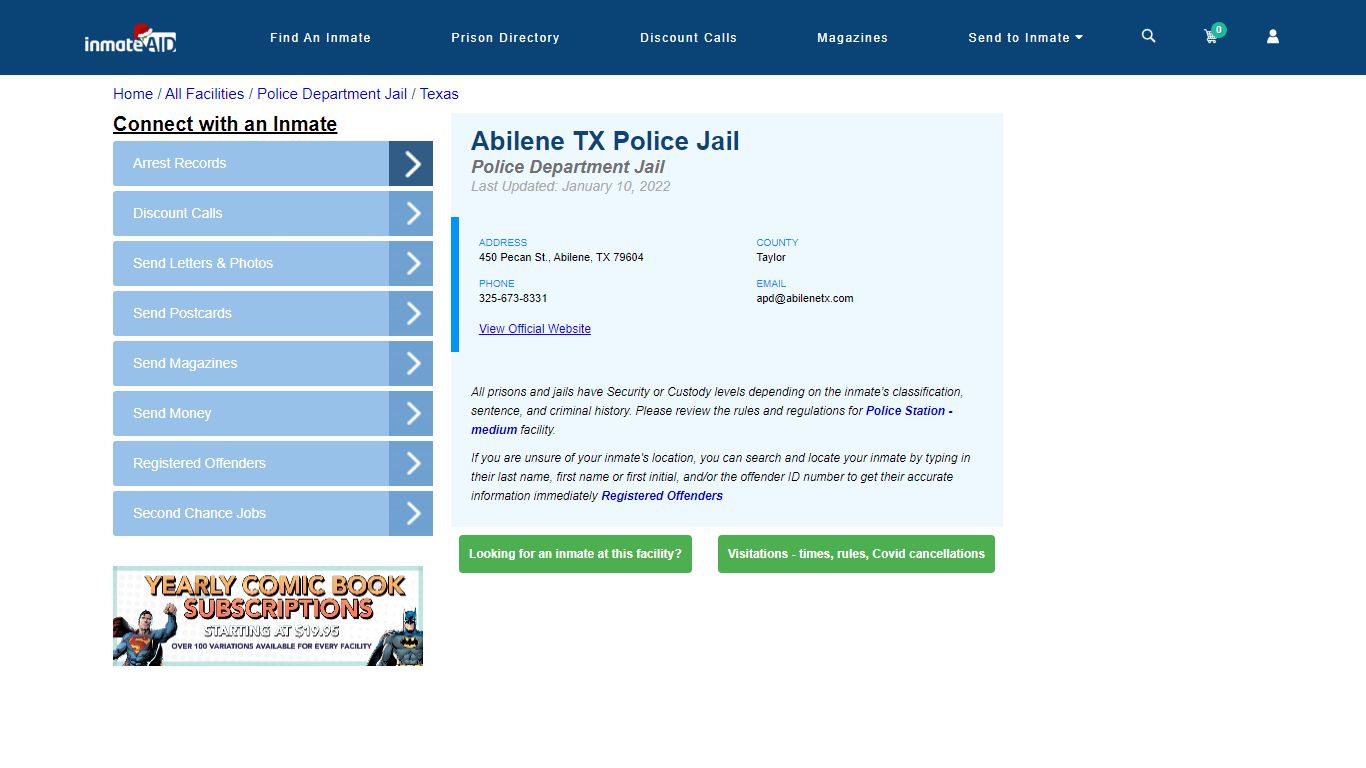 Abilene TX Police Jail & Inmate Search - Abilene, TX